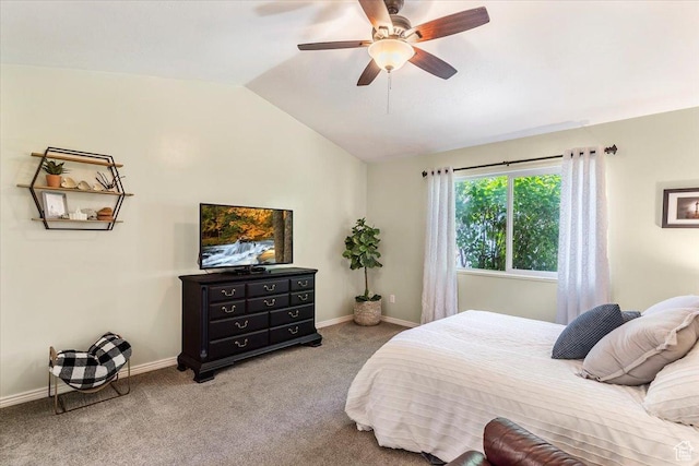 883 E 1775 N, North Ogden, UT 84414 - carpeted bedroom with vaulted ceiling and a ceiling fan