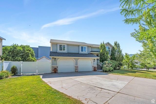 2541 S 1400 W, Woods Cross, UT 84087 - view of front of house featuring a gate, stucco siding, stone siding, driveway, and a garage
