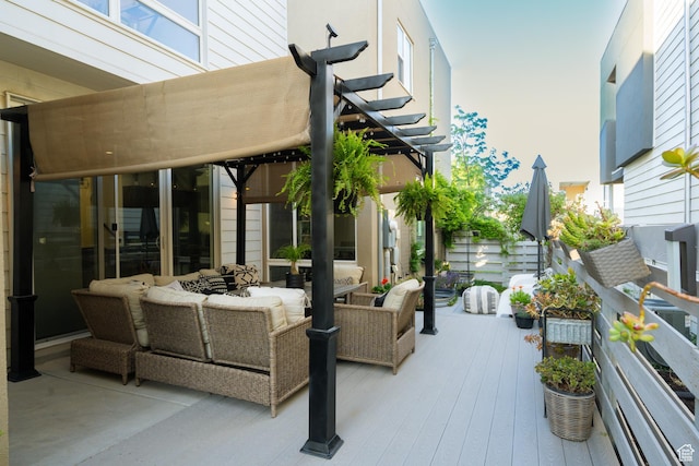 4759 W Vermillion Dr, South Jordan, UT 84009 - view of patio / terrace with outdoor lounge area and a pergola