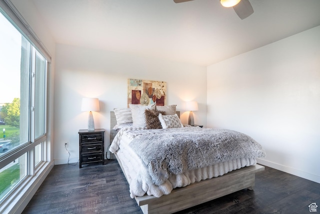 4759 W Vermillion Dr, South Jordan, UT 84009 - bedroom with dark wood-style floors and a ceiling fan