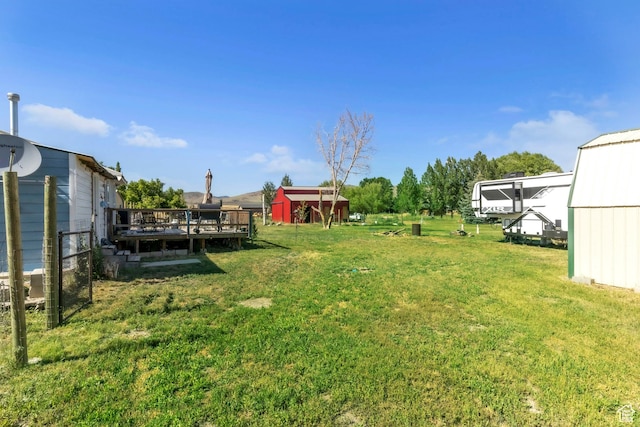 586 W 300 N, Fountain Green, UT 84632 - view of green lawn with a deck and an outdoor structure