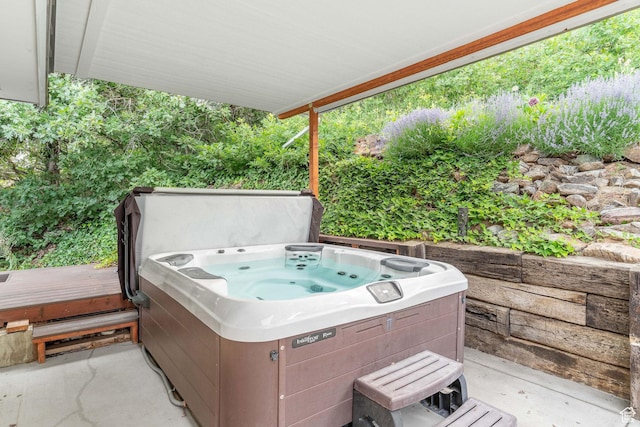 2582 Jacqueline Dr E, Ogden, UT 84403 - view of patio featuring a hot tub