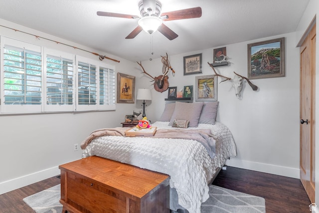 2582 Jacqueline Dr E, Ogden, UT 84403 - bedroom featuring dark wood-type flooring and ceiling fan