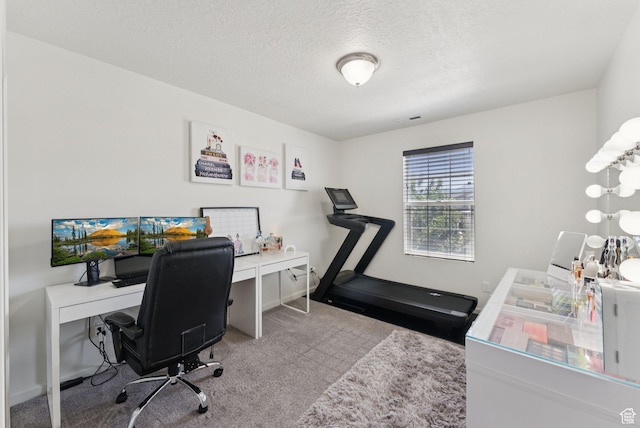 5488 W Tower Arch Ln, Herriman, UT 84096 - carpeted home office featuring a textured ceiling and baseboards