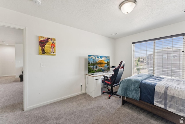 5488 W Tower Arch Ln, Herriman, UT 84096 - carpeted bedroom featuring a textured ceiling and baseboards