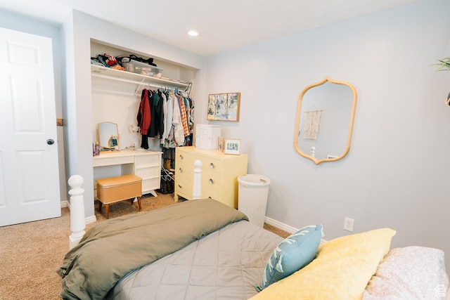 496 S 3rd E, Preston, ID 83263 - bedroom featuring a closet, carpet, and recessed lighting