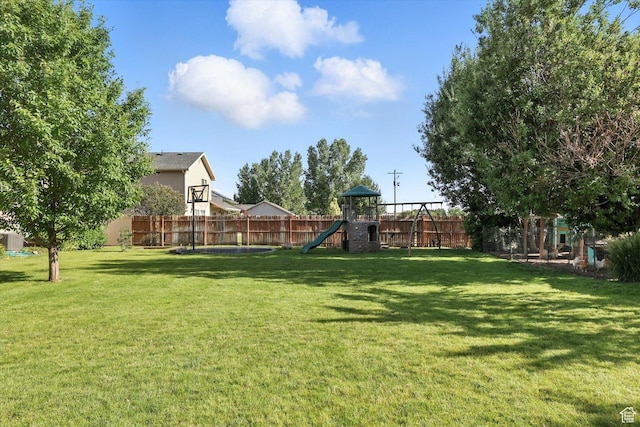 496 S 3rd E, Preston, ID 83263 - fenced backyard featuring a playground
