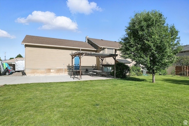 496 S 3rd E, Preston, ID 83263 - back of house featuring a pergola, a patio area, and a yard