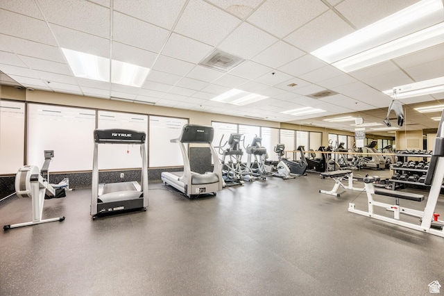 48 W 300 S Unit 903, Salt Lake City, UT 84101 - gym featuring a paneled ceiling