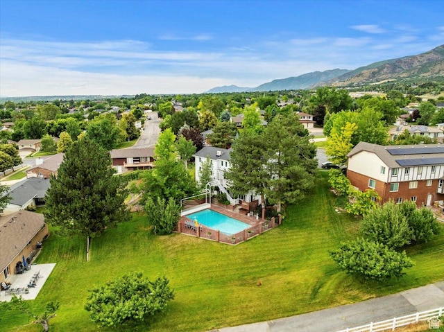 1074 E Raymond Rd, Fruit Heights, UT 84037 - aerial perspective of suburban area featuring a pool and a mountainous background