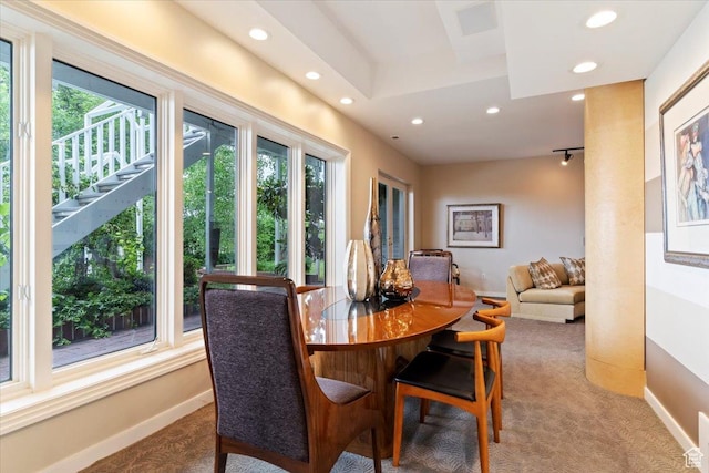 1074 E Raymond Rd, Fruit Heights, UT 84037 - dining room featuring carpet floors, recessed lighting, and healthy amount of natural light