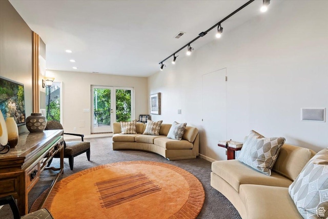 1074 E Raymond Rd, Fruit Heights, UT 84037 - living room with carpet, track lighting, and recessed lighting