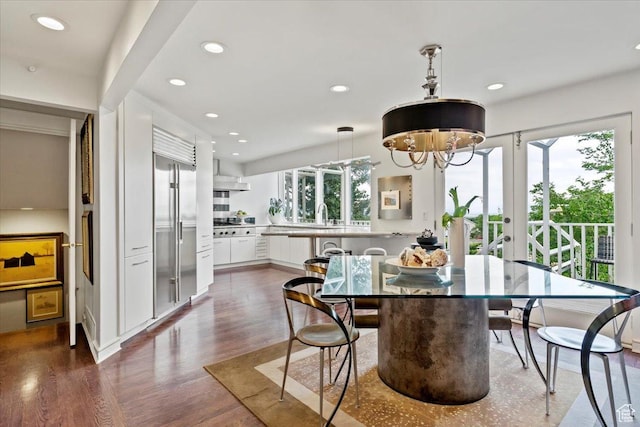 1074 E Raymond Rd, Fruit Heights, UT 84037 - dining room with recessed lighting and dark wood-style floors
