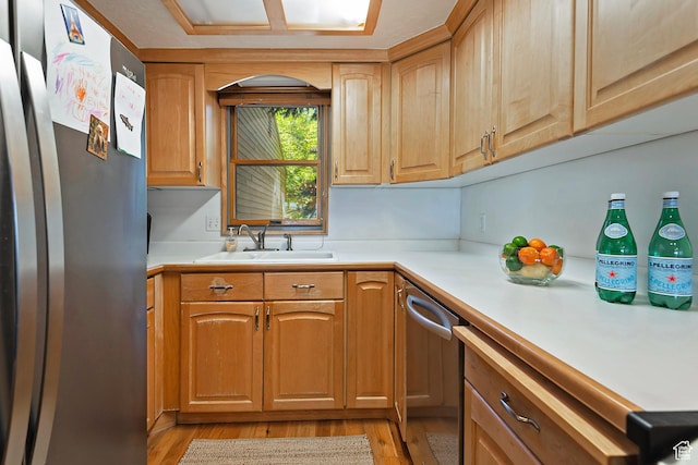 8216 S Scandia Way, Sandy, UT 84093 - kitchen featuring stainless steel appliances, light wood-type flooring, and light countertops