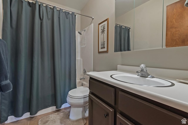 8216 S Scandia Way, Sandy, UT 84093 - full bathroom with vanity, shower / bathtub combination with curtain, and tile patterned flooring