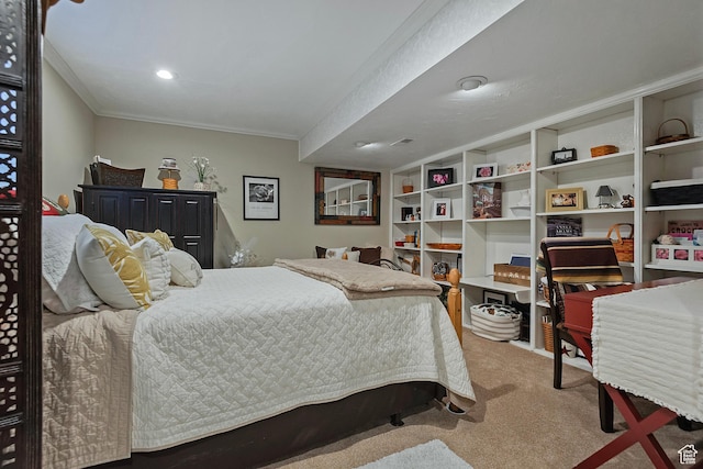8216 S Scandia Way, Sandy, UT 84093 - carpeted bedroom with ornamental molding and recessed lighting