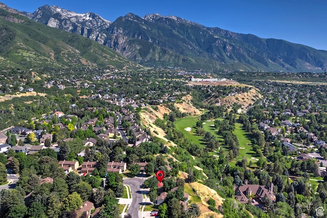 8216 S Scandia Way, Sandy, UT 84093 - aerial view of property and surrounding area featuring a mountainous background and nearby suburban area