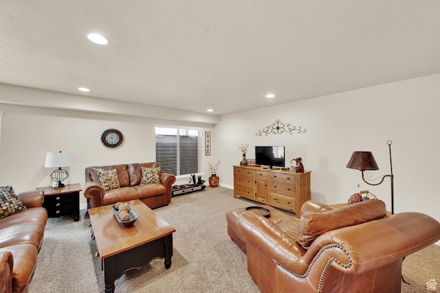 3951 W Sage Blossom Way S, Jordan, UT 84009 - living area featuring light carpet and recessed lighting