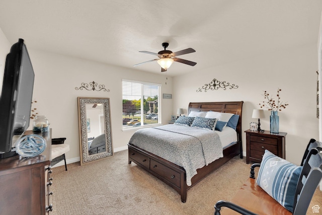 3951 W Sage Blossom Way S, Jordan, UT 84009 - bedroom with light colored carpet and a ceiling fan