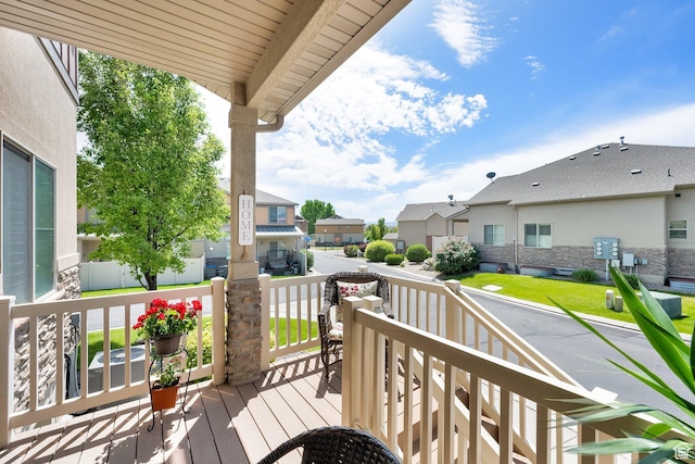 3951 W Sage Blossom Way S, Jordan, UT 84009 - wooden porch with a residential view