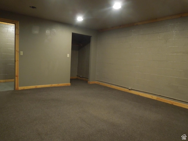 426 N Amber Ln N Unit 426, Castle Valley, UT 84532 - finished below grade area featuring recessed lighting, concrete block wall, and carpet floors