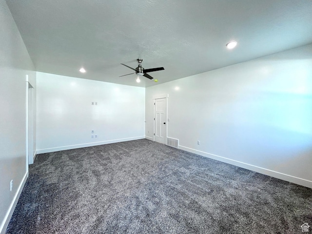 82 N 500 W, Gunnison, UT 84634 - empty room with dark colored carpet, a ceiling fan, and recessed lighting