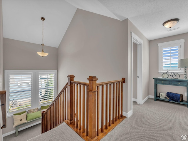 10298 S Otter Trail Dr, South Jordan, UT 84095 - staircase featuring carpet floors and lofted ceiling