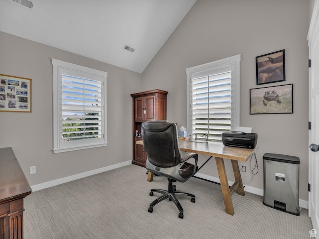 10298 S Otter Trail Dr, South Jordan, UT 84095 - office with light colored carpet and high vaulted ceiling