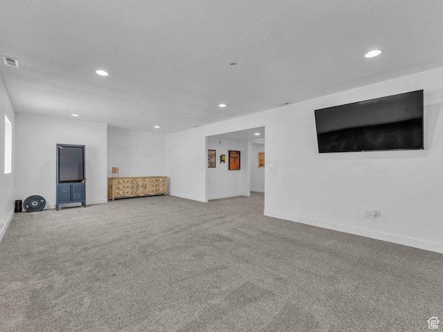 10298 S Otter Trail Dr, South Jordan, UT 84095 - unfurnished living room featuring recessed lighting and carpet