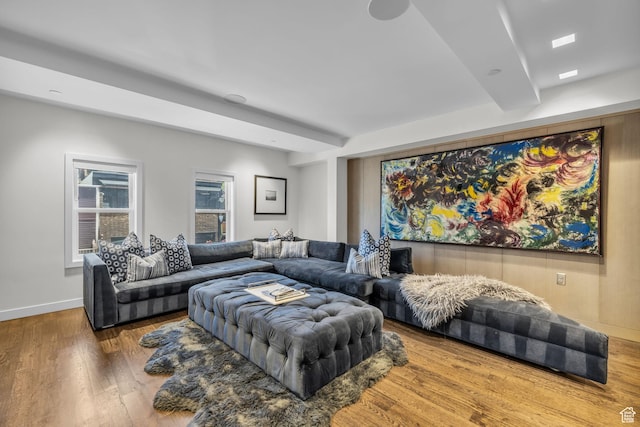 333 Main St Unit 10, Park City, UT 84060 - living area with wood finished floors and beam ceiling