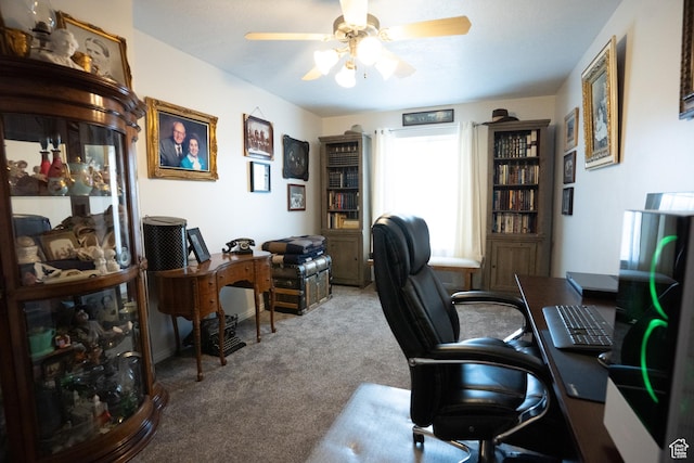 1075 E 2600 N, North Ogden, UT 84414 - office area featuring carpet and ceiling fan