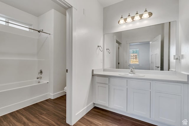 776 N 260 W, Vineyard, UT 84059 - bathroom featuring vanity, shower / washtub combination, and wood finished floors