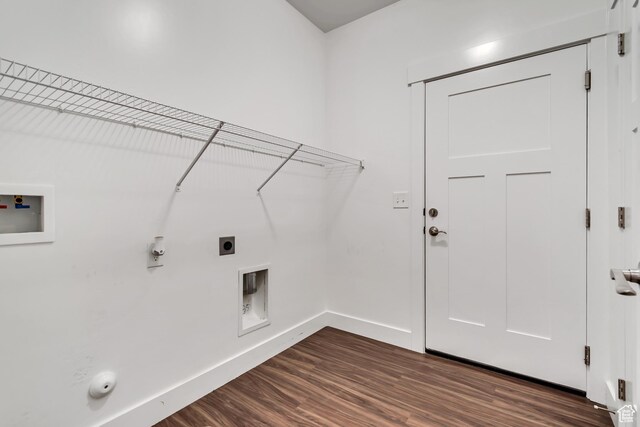 776 N 260 W, Vineyard, UT 84059 - laundry area with hookup for a gas dryer, electric dryer hookup, washer hookup, and dark wood-style floors