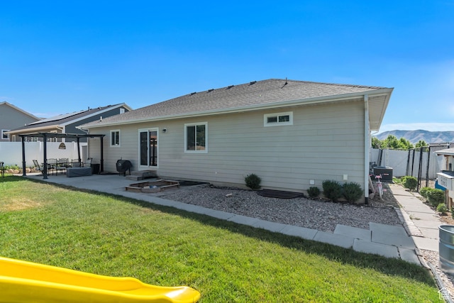 442 N Cowan Cir E, Payson, UT 84651 - back of property featuring a patio, a fenced backyard, and a pergola