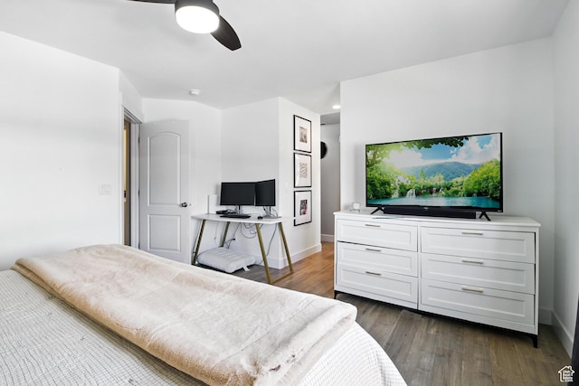 191 E 560 N, Salem, UT 84653 - bedroom with dark wood-style flooring and ceiling fan