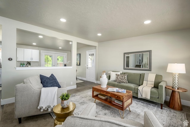 5729 S 150 W, Murray, UT 84107 - living room with recessed lighting and a textured ceiling