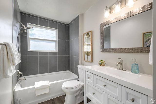 5729 S 150 W, Murray, UT 84107 - full bathroom featuring vanity, bathtub / shower combination, and wood finished floors