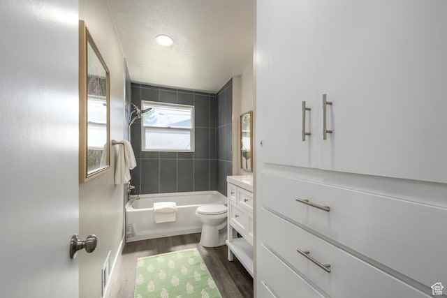 5729 S 150 W, Murray, UT 84107 - full bathroom with wood finished floors, vanity, and shower / tub combination