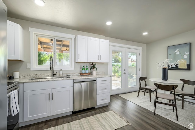5729 S 150 W, Murray, UT 84107 - kitchen featuring stainless steel appliances, plenty of natural light, french doors, recessed lighting, and dark wood finished floors