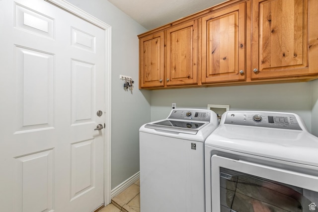 5183 W Heartland Cv, Herriman, UT 84096 - laundry room with separate washer and dryer, cabinet space, and light tile patterned floors