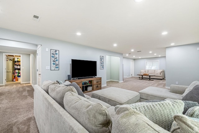 5183 W Heartland Cv, Herriman, UT 84096 - living room with light carpet and recessed lighting