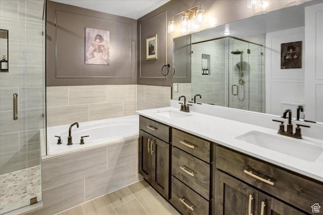 2106 W 2000 N, Farr West, UT 84404 - full bathroom with a stall shower, double vanity, and a bath