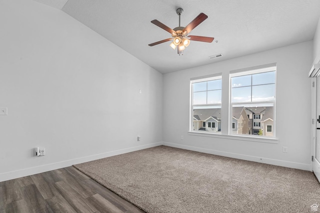 3667 W Canyon Falls Dr Unit S301, Lehi, UT 84043 - spare room with vaulted ceiling, ceiling fan, and wood finished floors