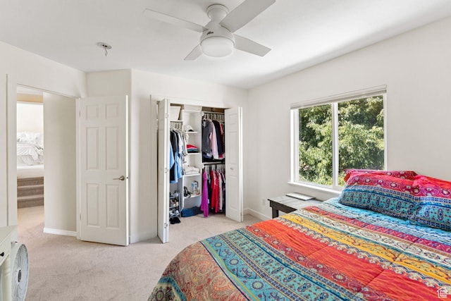 2401 N 1400 E, Layton, UT 84040 - bedroom with light colored carpet, a closet, and ceiling fan