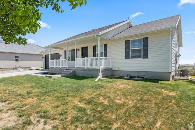 2144 E Easter Dr, Eagle Mountain, UT 84005 - ranch-style home featuring a porch and a front yard