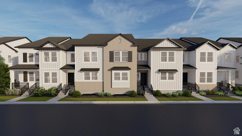 1067 N 3930 W Unit 420, Lehi, UT 84043 - multi unit property with board and batten siding, entry steps, and a residential view