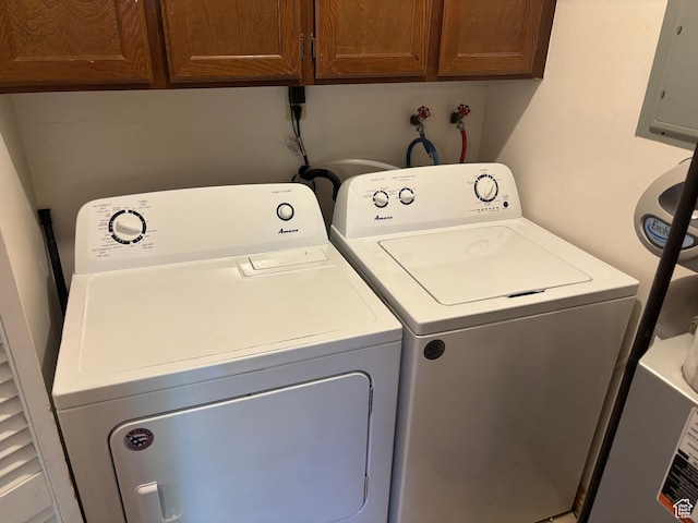 332 W Amiron Way Unit D, Orem, UT 84057 - laundry room featuring cabinet space, washer and clothes dryer, and electric panel