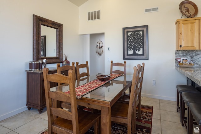 3686 S Spanish Valley Dr Unit Y1, Moab, UT 84532 - dining space with light tile patterned flooring and high vaulted ceiling