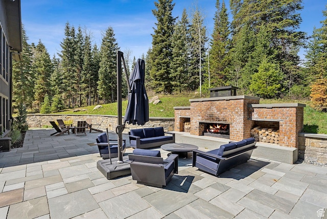 2475 W White Pine Ln Unit 11, Park City, UT 84060 - view of patio with an outdoor living space with a fire pit