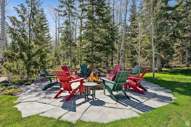 2475 W White Pine Ln Unit 11, Park City, UT 84060 - view of patio with a fire pit